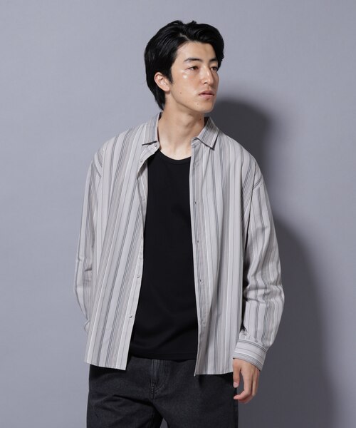 ランダムストライプシャツ 長袖｜ナノ_ユニバースのアウトレット通販