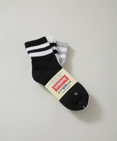 Healthknit／シンカーモノトーン2本ライン ソックス 3足セット