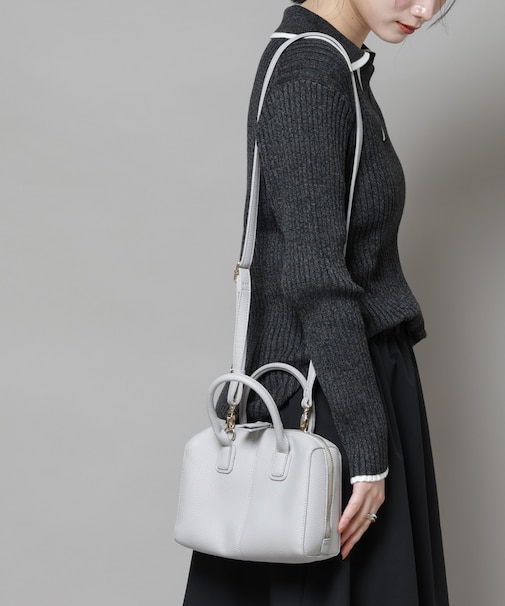 2wayショルダースクエアミニボストンバッグ