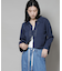 衿付アイレットクロップドニットカーディガン