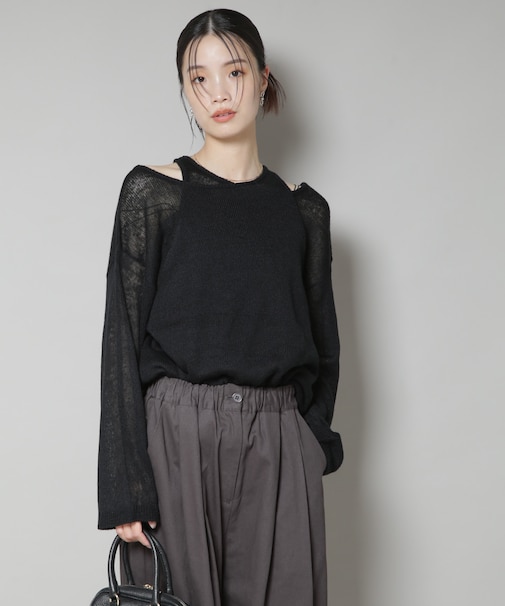 アメスリレイヤードデザインニット