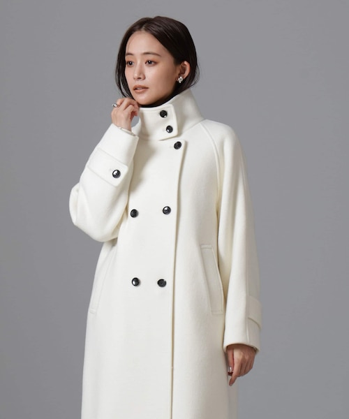 PECOLAMBウールカシミヤスタンドカラーコート｜ナノ_ユニバースの