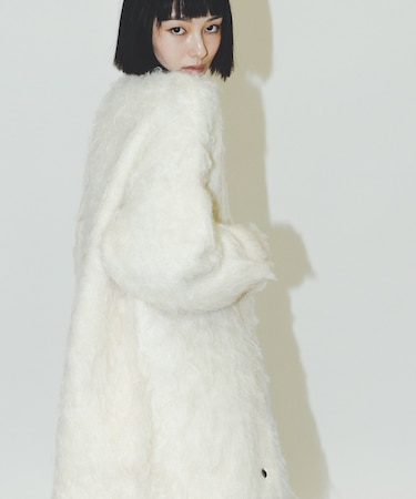 ロングシャギーニットカーディガン
