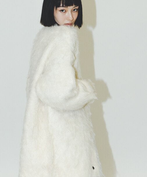 ロングシャギーニットカーディガン