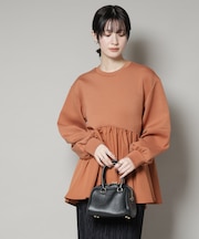 布帛コンビペプラムカットトップス