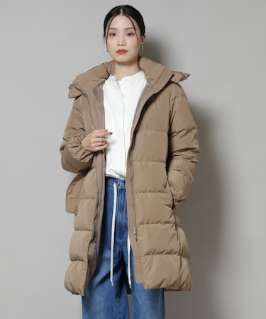 撥水加工 フードロングダウンコート