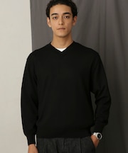 「毛玉レスニット」 ファインゲージＶネック