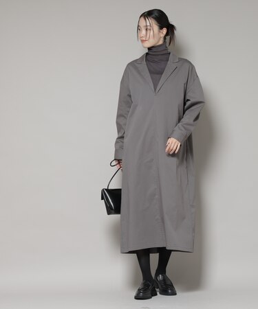 テーラードカラーロングワンピース