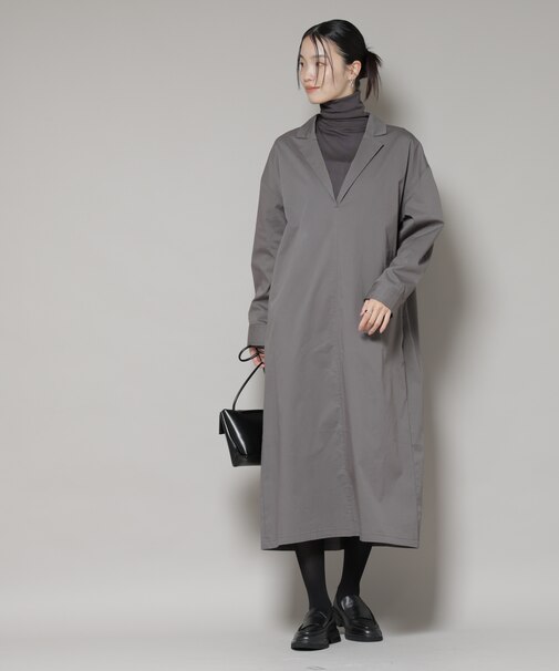 テーラードカラーロングワンピース