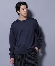 タスマニアウールミックス ミラノリブリラックスクルーネックニット