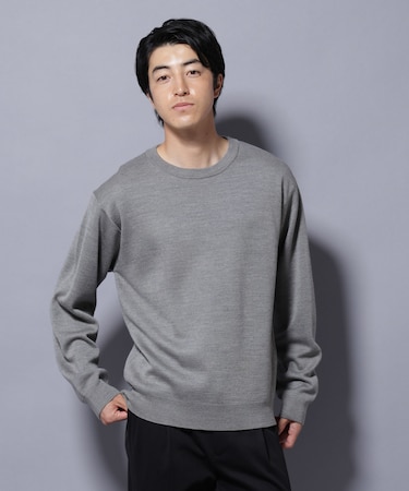 タスマニアウールミックス ミラノリブリラックスクルーネックニット