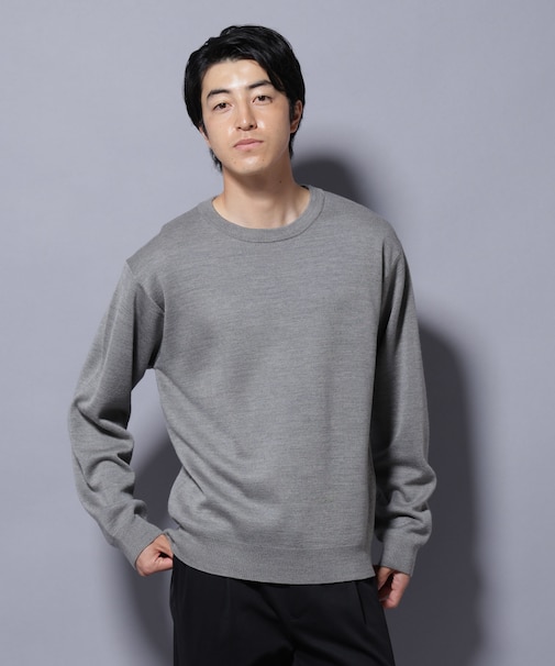 タスマニアウールミックス ミラノリブリラックスクルーネックニット