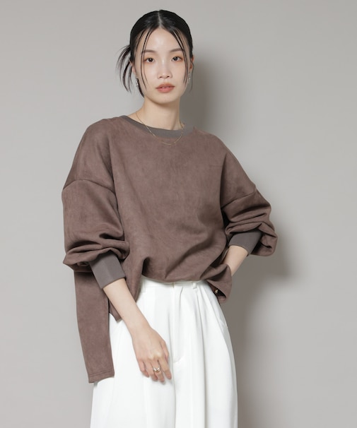 カットスエードサイドスリットワイドプルオーバー(セットアップ可)