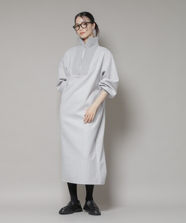 圧縮起毛ハーフジップワンピース