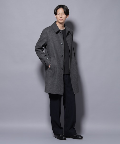 ウール／Nメルトンステンカラーコート