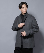 ウール／Nメルトンスタンドカラーコート