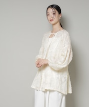 前後2wayジャガードブラウス