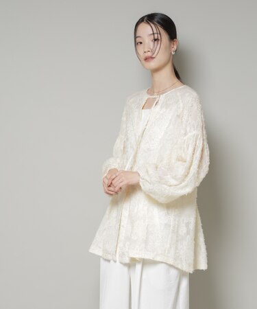 前後2wayジャガードブラウス