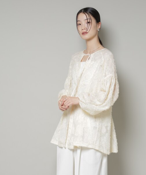 前後2wayジャガードブラウス