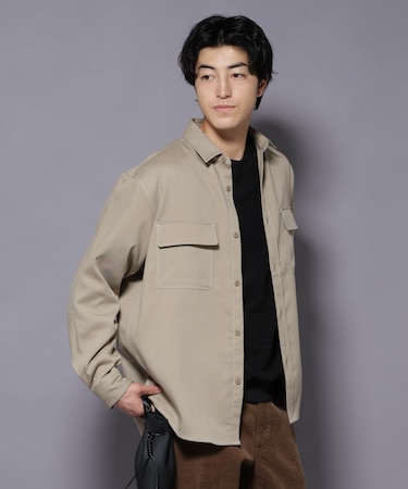 ストレッチツイルフラップポケットシャツ