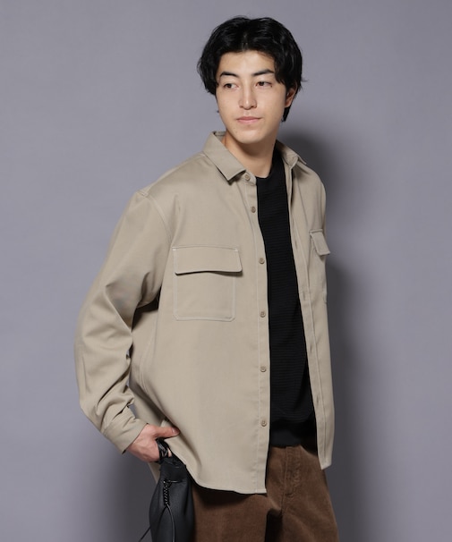 ストレッチツイルフラップポケットシャツ