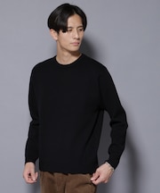 シルク混クルーネックニット