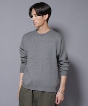 シルク混クルーネックニット