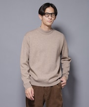 シルク混モックネックニット