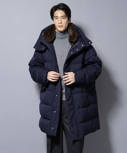 「西川ダウン(R)」フェイクファーカラーサージロングダウン