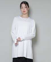 サーモジャージーウエスト切り替えギャザープルオーバー