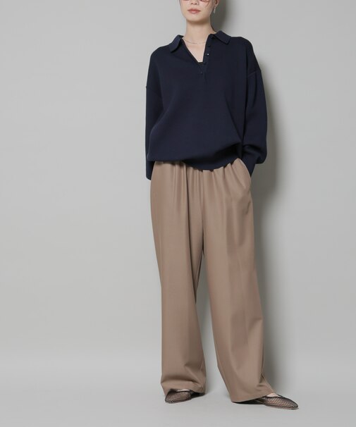 ウエストシャーリングゴムTRワイドパンツ