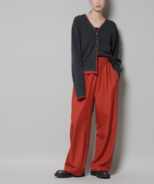 ウエストシャーリングゴムTRワイドパンツ