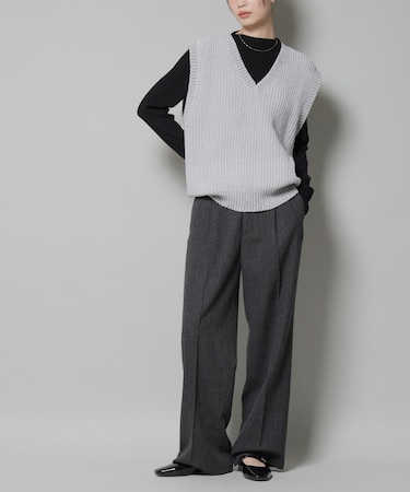 ツイードワンタックパンツ