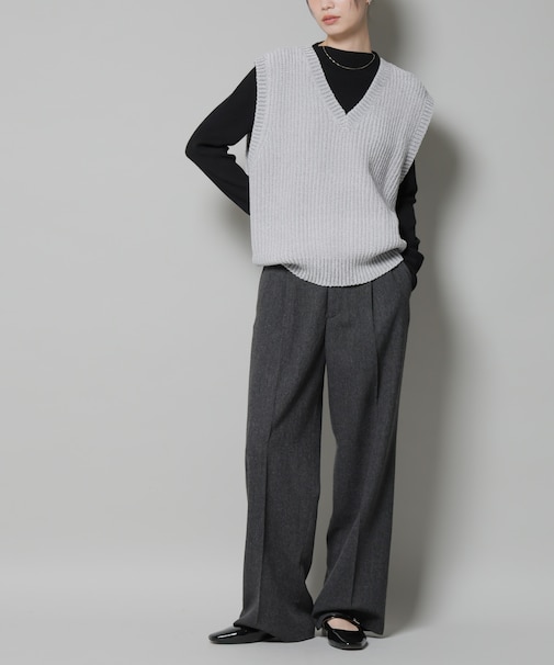 ツイードワンタックパンツ