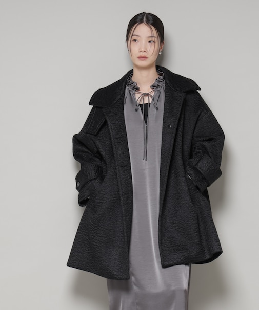 ブークレスタンドカラーミドルコート