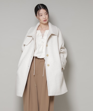 ブークレスタンドカラーミドルコート