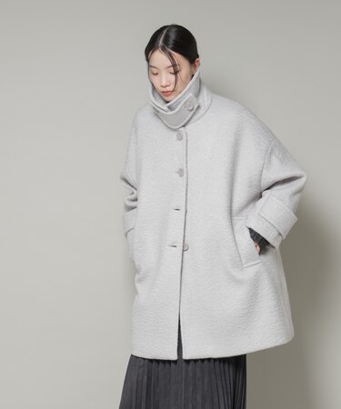 ブークレスタンドカラーミドルコート