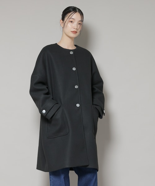 ノーカラーコクーンミドルコート｜ナノ_ユニバースのアウトレット通販