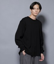 ミラノリブ ワイドクルーネックニット