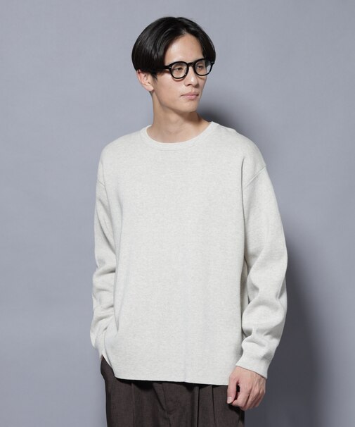 ミラノリブ ワイドクルーネックニット