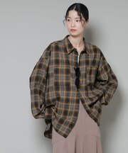 オーバーサイズチェックシャツ