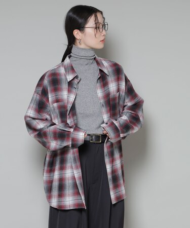 オーバーサイズチェックシャツ