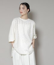 フロントシャギーコンビカットトップス