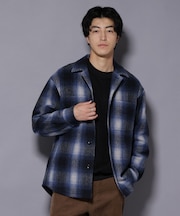 テックメルトンチェックシャツブルゾン
