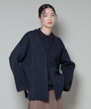 総針ニットジャケットカーディガン