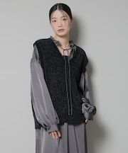 ベロアモールVネックニットベスト