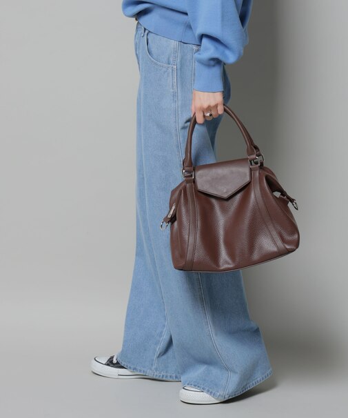 ショルダー付きフラップミニボストン