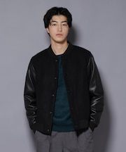 フェイクレザースタジャン