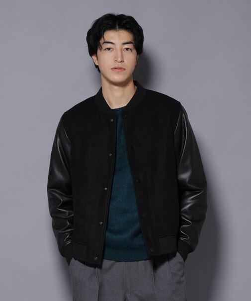 フェイクレザースタジャン