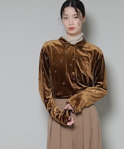 刺繍ベロアカットシャツ(セットアップ可)